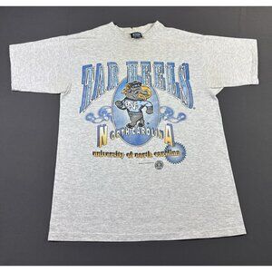 Rare Vintage 1993 University Of North Carolina Tar Heels UNC Mascot Gray Large T